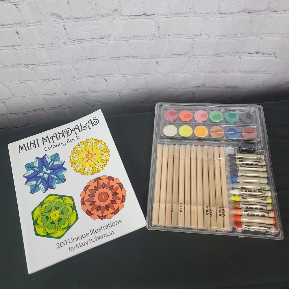 Art Bundle. Mini Mandalas Coloring Book & IKEA Art Set.